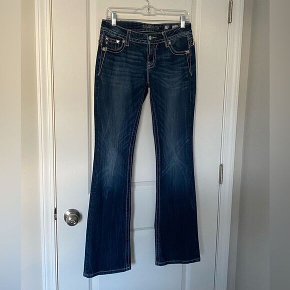 Miss Me Colorful Bling Relaxed Boot Cut Jeans - Picture 1 of 8